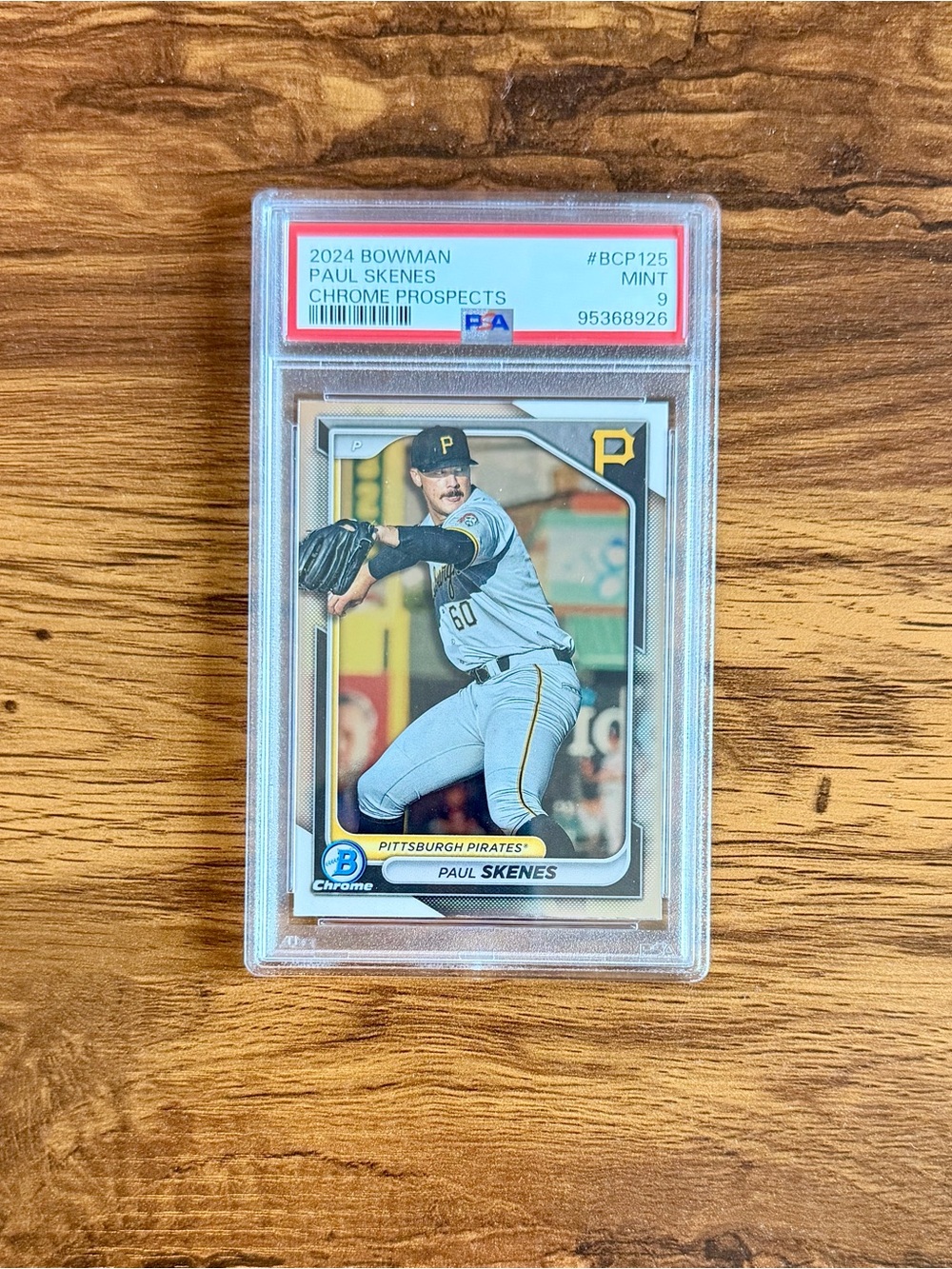 Paul Skenes 2024 Bowman Chrome Prospects BCP-125 PSA 9 Pirates Rookie